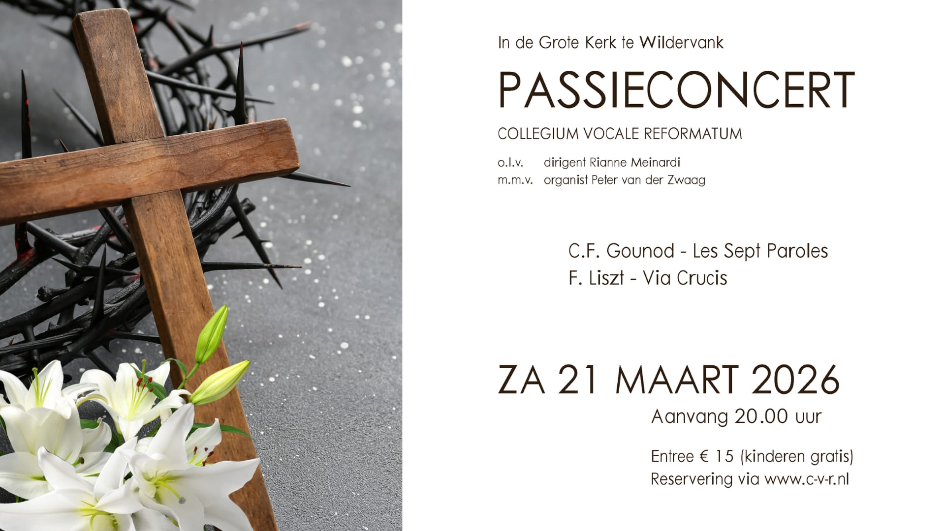 Passieconcert CVR - Grote Kerk Wildervank - Zaterdag 21 maart 2026